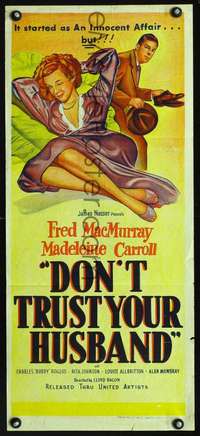 s293 INNOCENT AFFAIR Australian daybill movie poster '48 MacMurray, Carroll