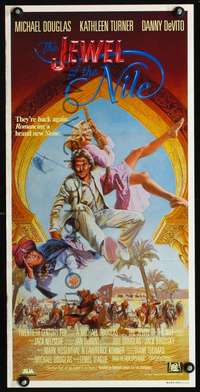 s283 JEWEL OF THE NILE Australian daybill movie poster '85 Douglas, Turner