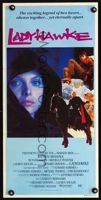s267 LADYHAWKE Australian daybill movie poster '85 Pfeiffer, Broderick