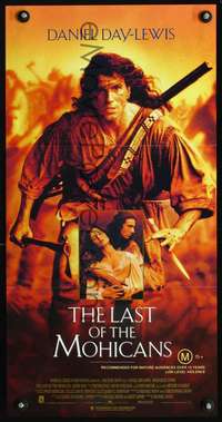 s266 LAST OF THE MOHICANS Australian daybill movie poster '92 Day-Lewis