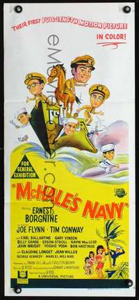 s232 McHALE'S NAVY Australian daybill movie poster '64 Ernest Borgnine