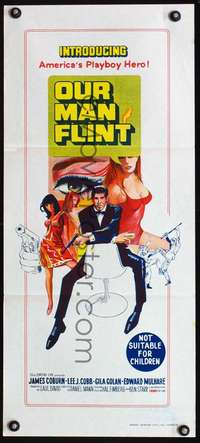 s193 OUR MAN FLINT Australian daybill movie poster '66 James Coburn spoof!
