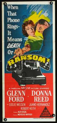 s155 RANSOM Australian daybill movie poster '56 Glenn Ford, Donna Reed