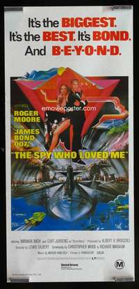 s091 SPY WHO LOVED ME Australian daybill movie poster R80s James Bond!
