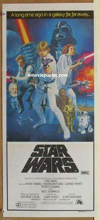s087 STAR WARS Australian daybill movie poster '77 Lucas, like style C!