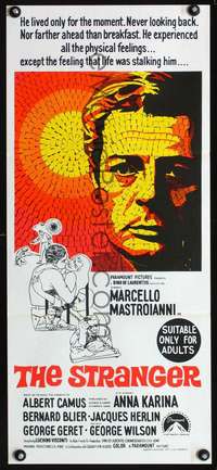 s079 STRANGER Australian daybill movie poster '68 Visconti, Mastroianni