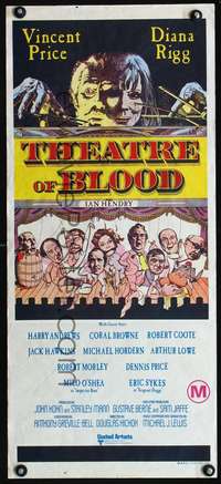 s060 THEATRE OF BLOOD Australian daybill movie poster '73 Vincent Price