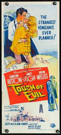 s040 TOUCH OF EVIL Australian daybill movie poster '58 Welles,Heston,Leigh