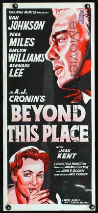 s019 WEB OF EVIDENCE Australian daybill movie poster '59 Beyond This Place!