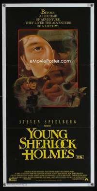 s003 YOUNG SHERLOCK HOLMES Australian daybill movie poster '85 Spielberg