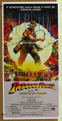 s296 INDIANA JONES & THE TEMPLE OF DOOM Vaughan art style Australian daybill movie poster '84