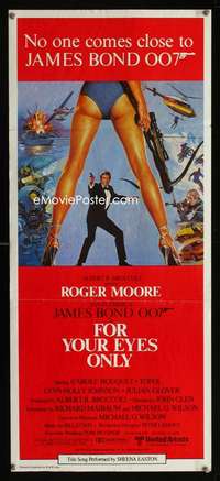 s378 FOR YOUR EYES ONLY Australian daybill movie poster '81 James Bond!