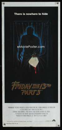 s372 FRIDAY THE 13th 3 - 3D Australian daybill movie poster '82 sequel!
