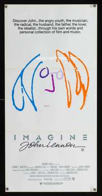 s299 IMAGINE Australian daybill movie poster '88 great John Lennon artwork!