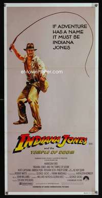 s295 INDIANA JONES & THE TEMPLE OF DOOM whip style Australian daybill movie poster '84