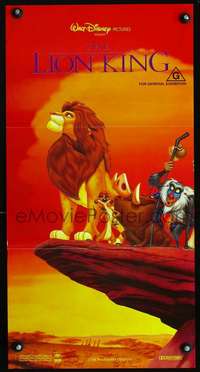 s259 LION KING Pride Rock style Australian daybill movie poster '94 Disney