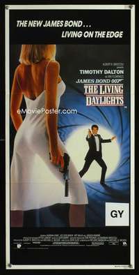 s255 LIVING DAYLIGHTS photo Australian daybill movie poster '86 James Bond