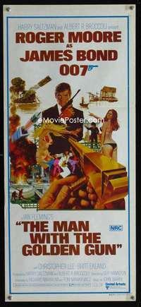 s235 MAN WITH THE GOLDEN GUN Australian daybill movie poster '74 James Bond