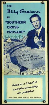s227 SOUTHERN CROSS CRUSADE Australian daybill movie poster '59 Billy Graham