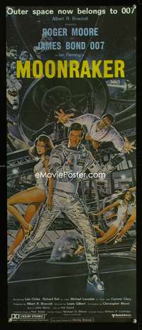 s220 MOONRAKER no borders Australian daybill movie poster '79 James Bond