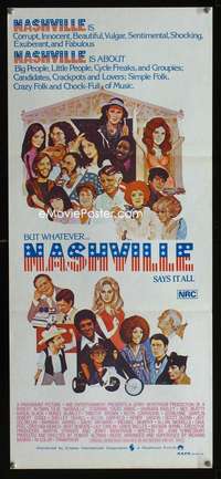 s211 NASHVILLE Australian daybill movie poster '75 Robert Altman, Carradine