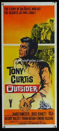 s190 OUTSIDER Australian daybill movie poster '62 Tony Curtis, Iwo Jima