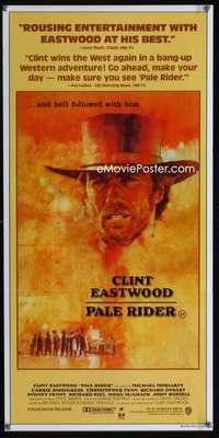 s189 PALE RIDER Australian daybill movie poster '85 Dudash art of Eastwood!