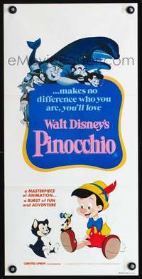 s174 PINOCCHIO Australian daybill movie poster R82 Walt Disney cartoon!