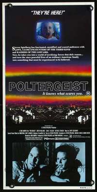s170 POLTERGEIST Australian daybill movie poster '82 Hooper, They're here!
