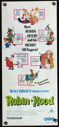 s142 ROBIN HOOD Australian daybill movie poster '73 Disney