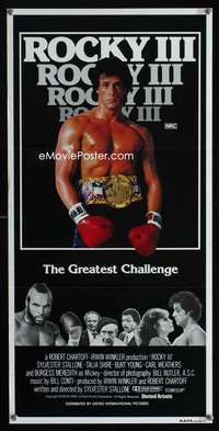 s135 ROCKY III Australian daybill movie poster '82 Stallone, boxing!