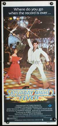 s122 SATURDAY NIGHT FEVER rated R Australian daybill movie poster '77 disco!