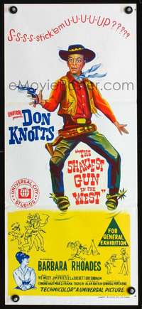 s115 SHAKIEST GUN IN THE WEST Australian daybill movie poster '68 Knotts
