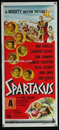 s093 SPARTACUS Australian daybill movie poster '61 Kubrick, Kirk Douglas
