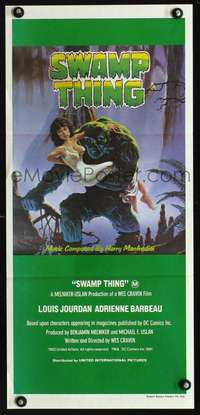 s072 SWAMP THING Australian daybill movie poster '82Wes Craven,Hescox art!