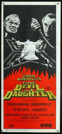 s046 TO THE DEVIL A DAUGHTER Australian daybill movie poster '76 Widmark