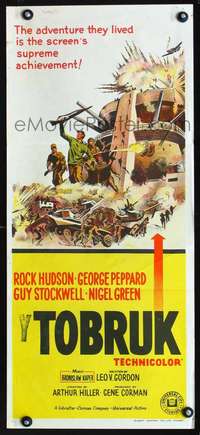 s045 TOBRUK Australian daybill movie poster '67 Rock Hudson, George Peppard