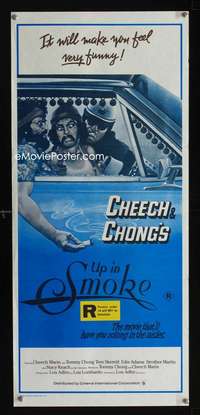 s030 UP IN SMOKE Australian daybill movie poster R80s Cheech & Chong!