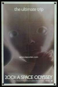 t009 2001: A SPACE ODYSSEY one-sheet movie poster R74 Kubrick, star child!