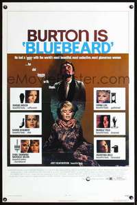 t063 BLUEBEARD one-sheet movie poster '72 Richard Burton, Heatherton