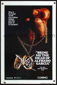 t072 BRING ME THE HEAD OF ALFREDO GARCIA advance one-sheet movie poster '74