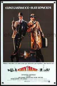 t091 CITY HEAT one-sheet movie poster '84 Eastwood & Reynolds by Fennimore!