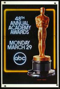 t011 48TH ANNUAL ACADEMY AWARDS one-sheet movie poster '76 Oscar statue!