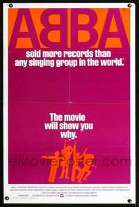 t014 ABBA: THE MOVIE int'l one-sheet movie poster '77 Swedish pop rock!