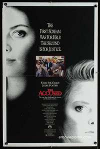 t015 ACCUSED one-sheet movie poster '88 Jodie Foster, Kelly McGillis