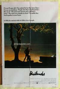 t044 BADLANDS one-sheet movie poster '74 Terrence Malick, Martin Sheen