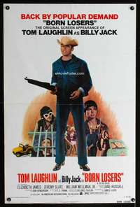 t066 BORN LOSERS one-sheet movie poster R74 Tom Laughlin IS Billy Jack!