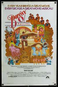 t076 BUGSY MALONE one-sheet movie poster '76 Jodie Foster, cool Moll art!