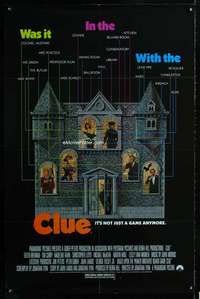 t095 CLUE one-sheet movie poster '85 Madeline Kahn, Tim Curry, Chris Lloyd