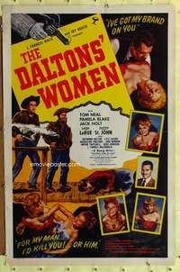 t110 DALTONS' WOMEN style B one-sheet movie poster '50 Tom Neal, Pam Blake